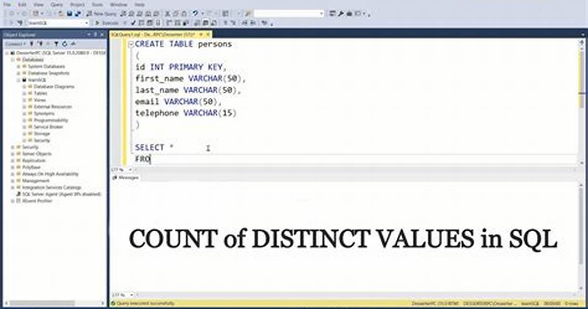 Where Count Distinct Sql?