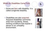 Where Do Disabilities Come from?
