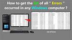 Where Do I Find Windows Errors?