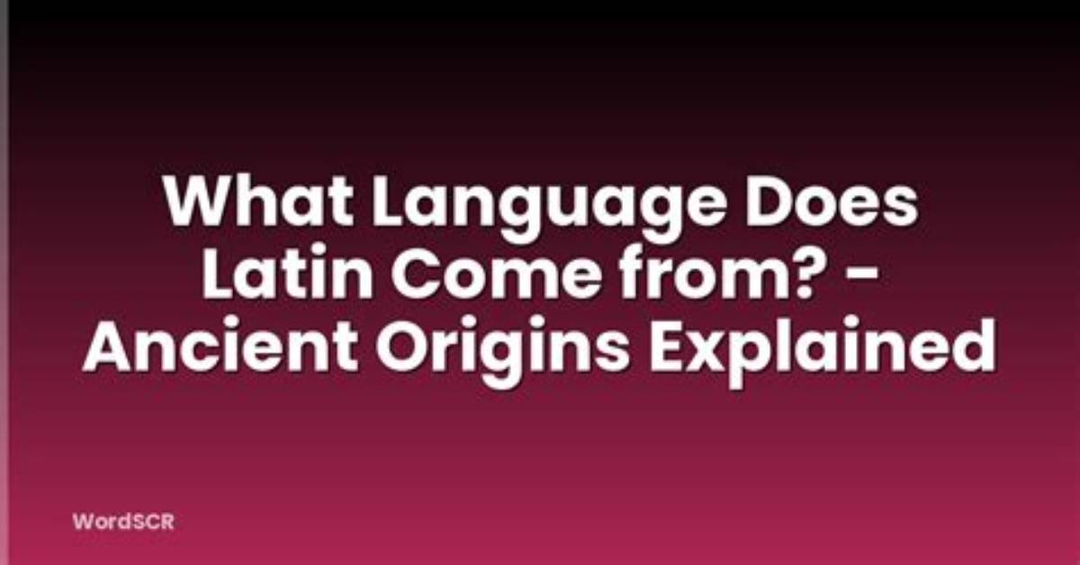 Where Do Language Come from?
