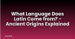 Where Do Language Come from?