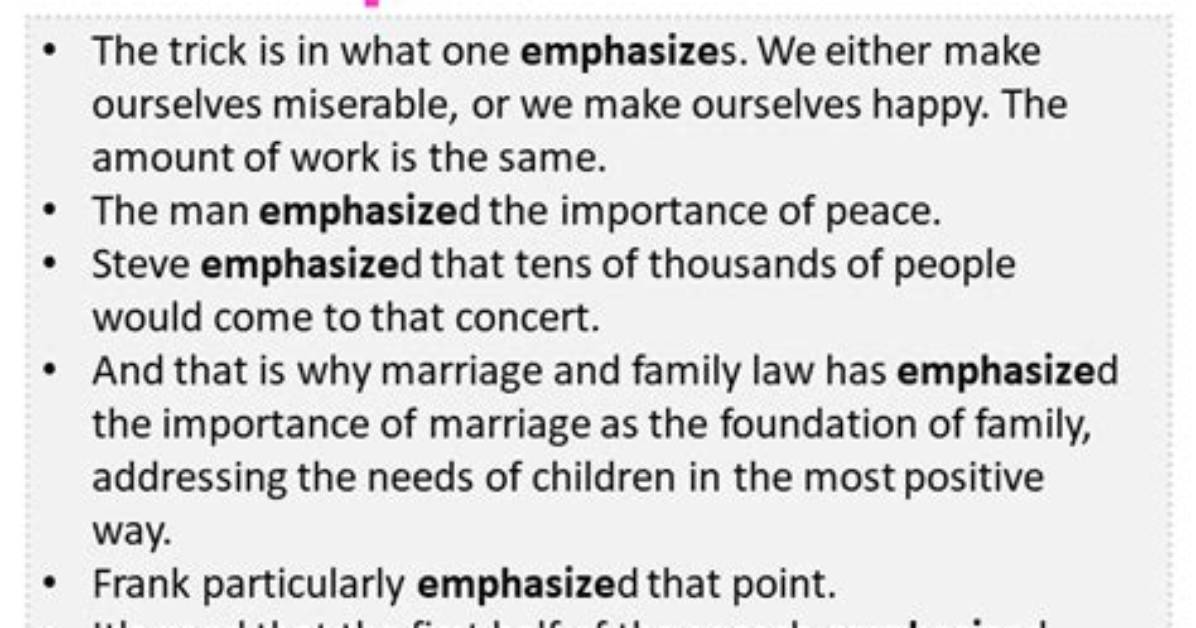 Where Does Emphasize Come from?