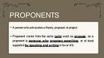 Where Does Proponent Come from?