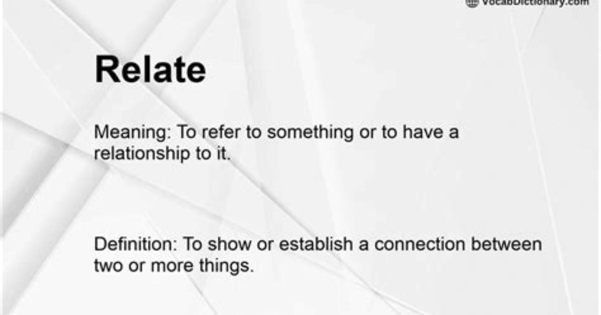Where Does Relate Mean?