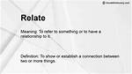 Where Does Relate Mean?
