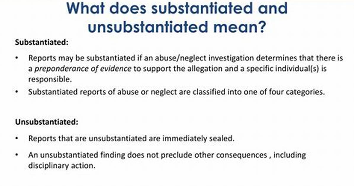 Where Does Substantiated Mean?