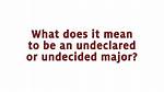 Where Does Undecided Mean?