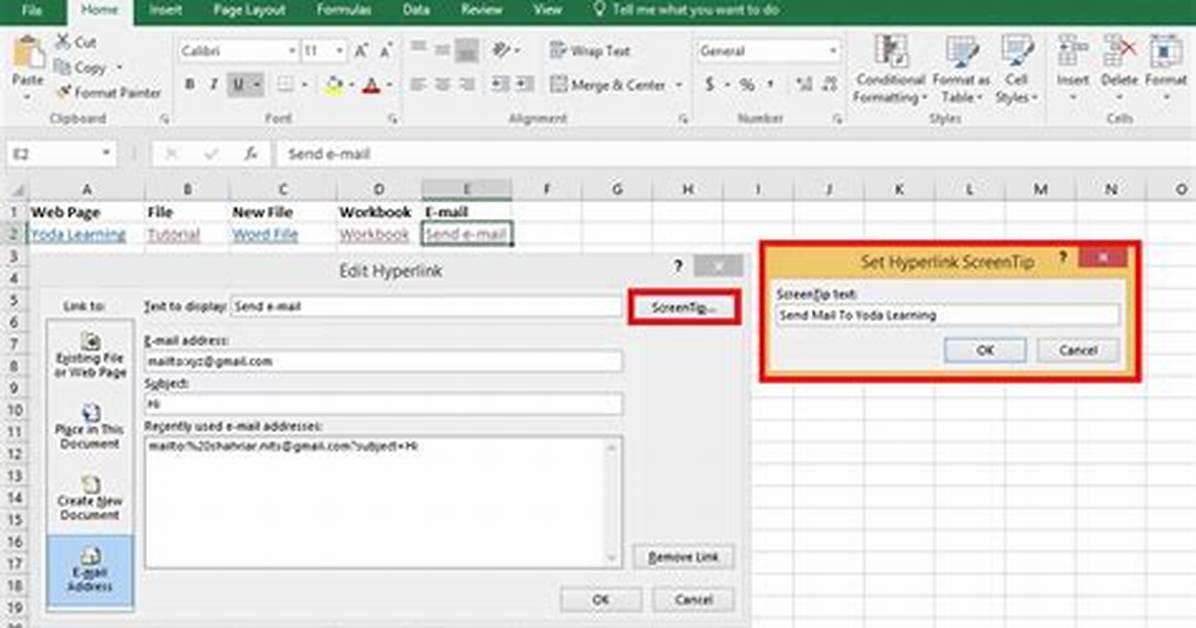 Where Hyperlink in Excel?