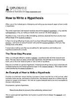 Where Hypothesis Research Paper?
