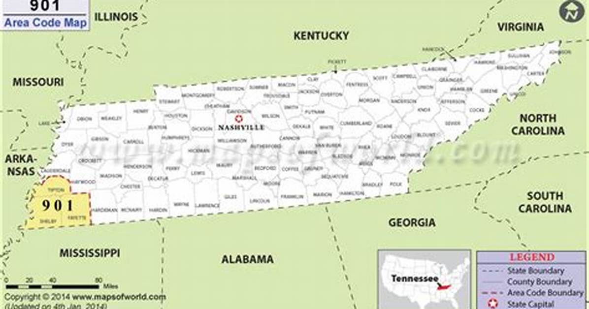 Where Is 901 Area Code