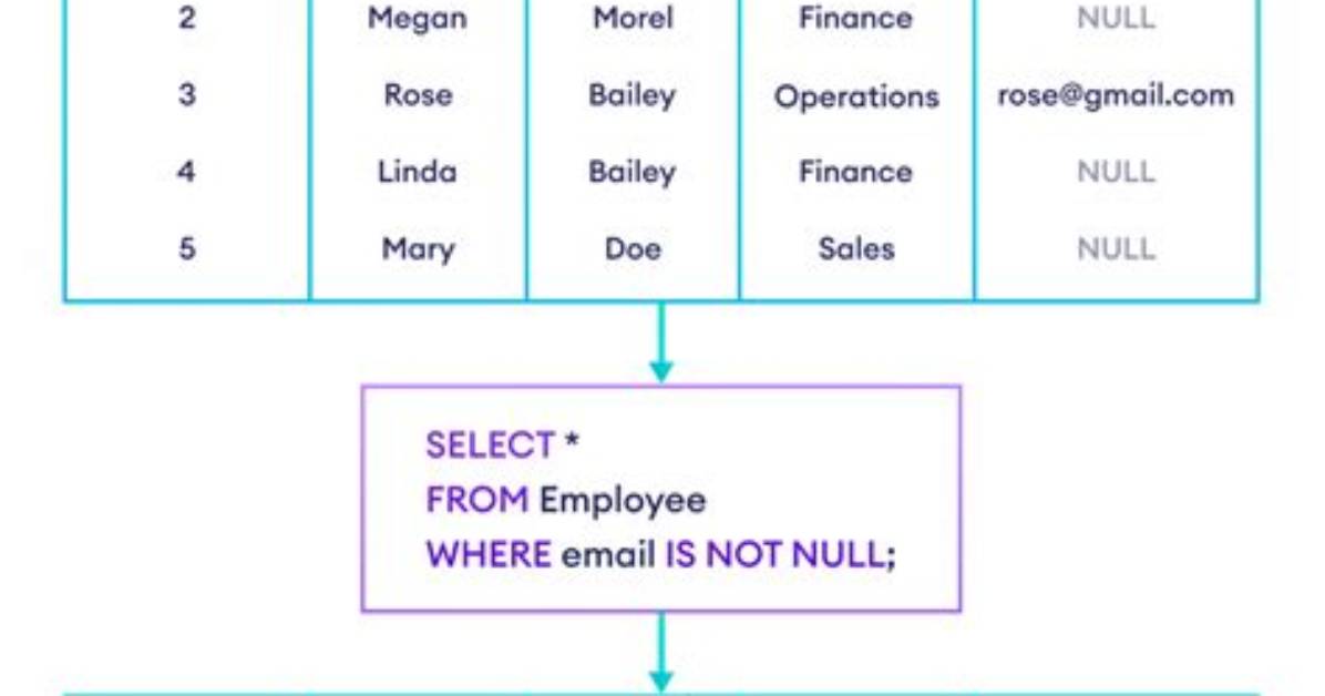 Where Not Null Sql?
