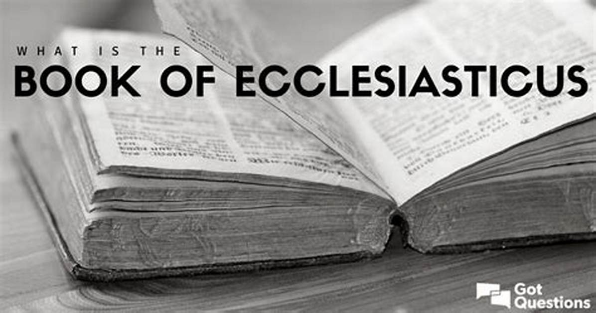 Which Book Is Ecclesiasticus?