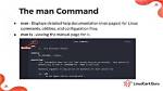 Which Command Displays the Built in Documentation on a Linux System?