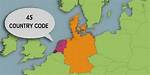 Which Country Code Is 45