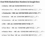 Which Font Has Slashed Zero?