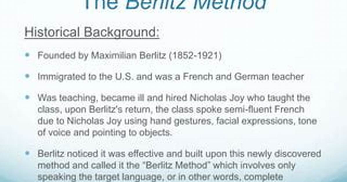 Which Is Called Berlitz Method?
