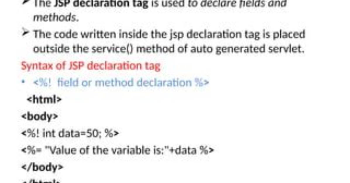 Which Is Declaration Tag
