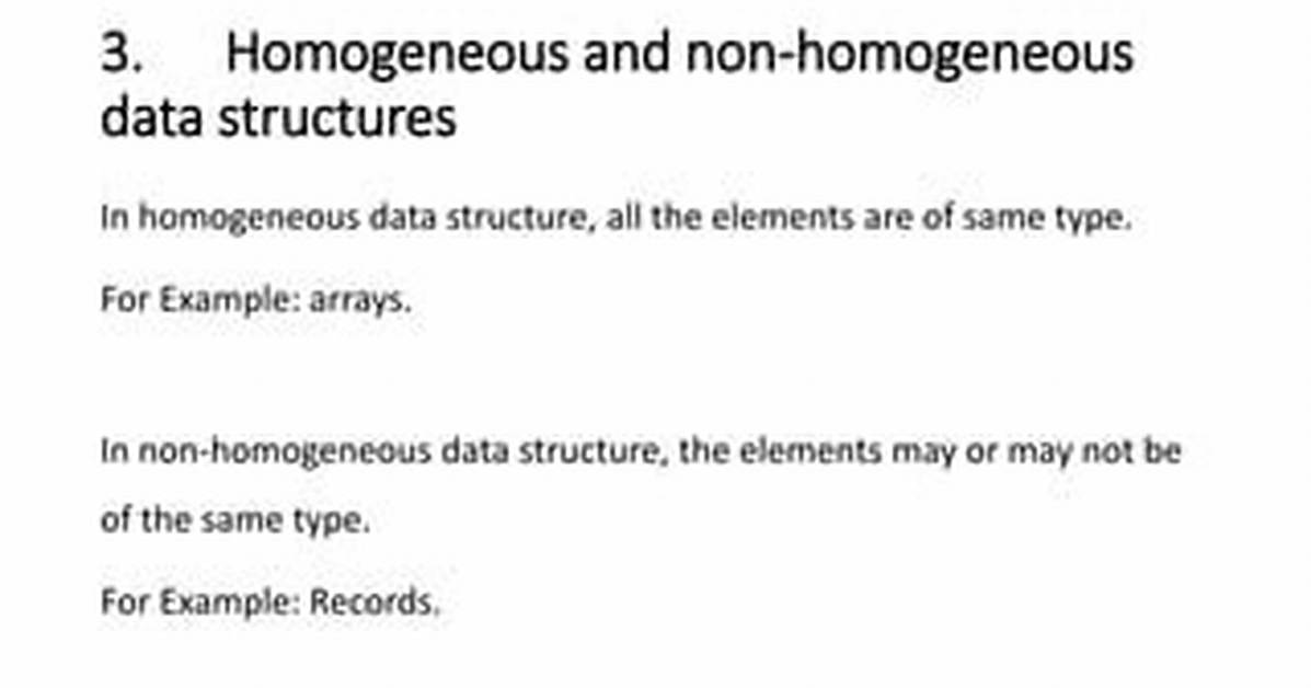 Which Is Homogeneous Data Structure?