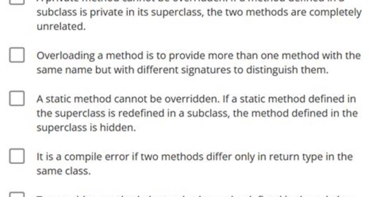 Which Method Cannot Be Overridden?