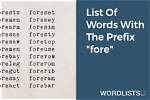 Which Prefix Fore Mean?