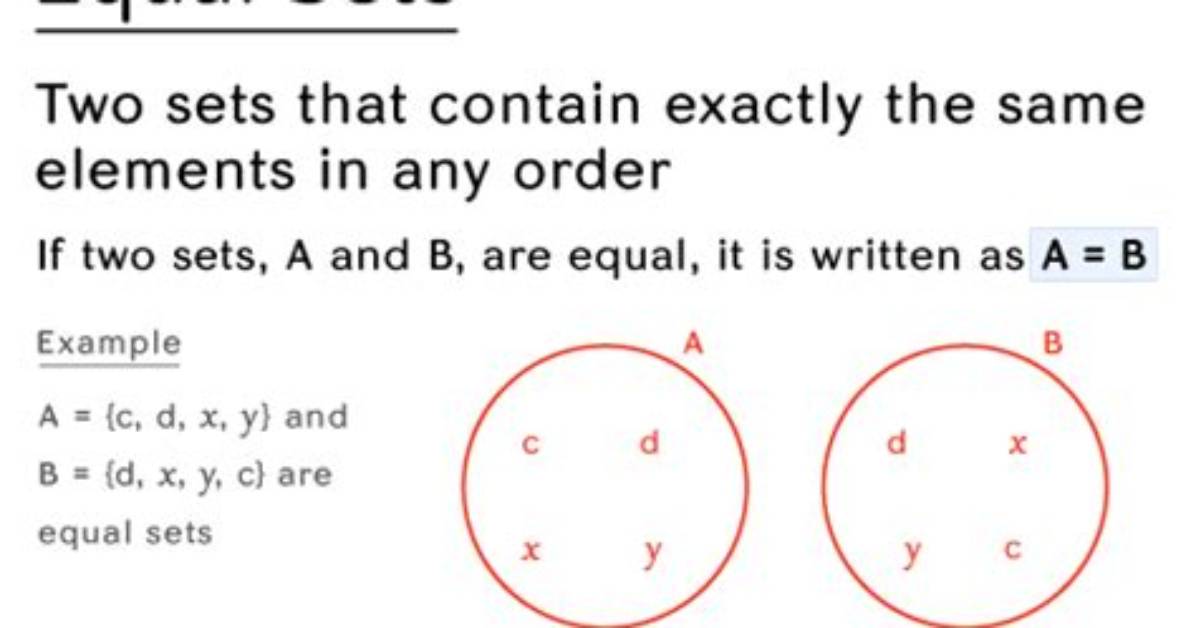 Which Sets Are Equal?