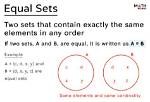 Which Sets Are Equal?
