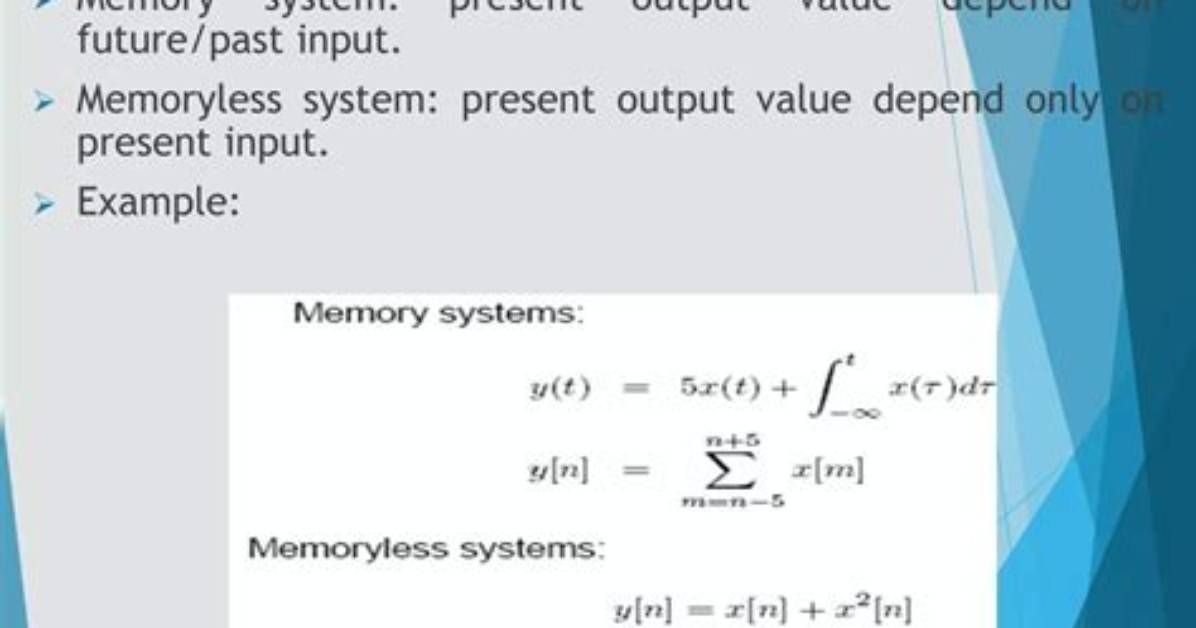Which System Is Called Memoryless System?