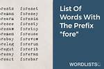 Which Words Start with Fore?