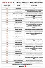 Whirlpool Washing Machine Error Codes