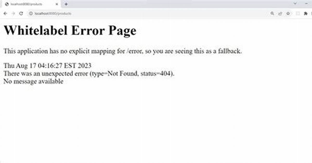 Whitelabel Error Page