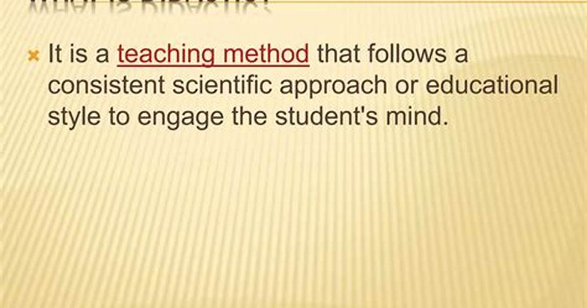Who Invented Didactic Method?