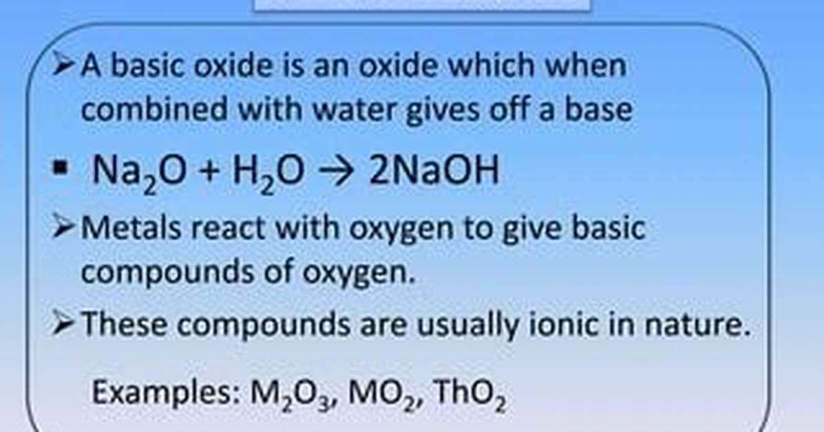 Why Are Oxides Basic?