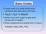 Why Are Oxides Basic?