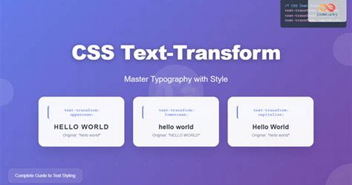 Why Css Text-Transform Capitalize Not Working?