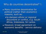 Why Do Countries Decentralise?