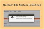 Why Do I Get "No Root File System Is Defined" When I Try Install in One Partition?