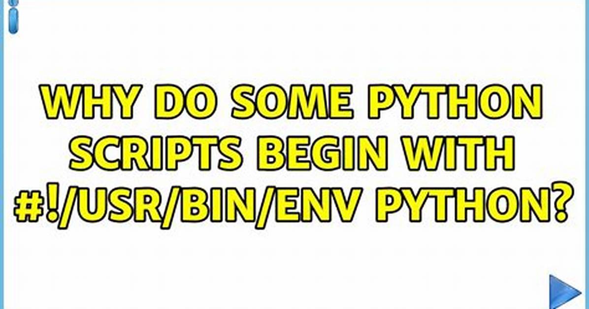 Why Do Some Python Scripts Begin with #! /Usr/Bin/Env Python? [Duplicate]
