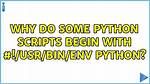 Why Do Some Python Scripts Begin with #! /Usr/Bin/Env Python? [Duplicate]