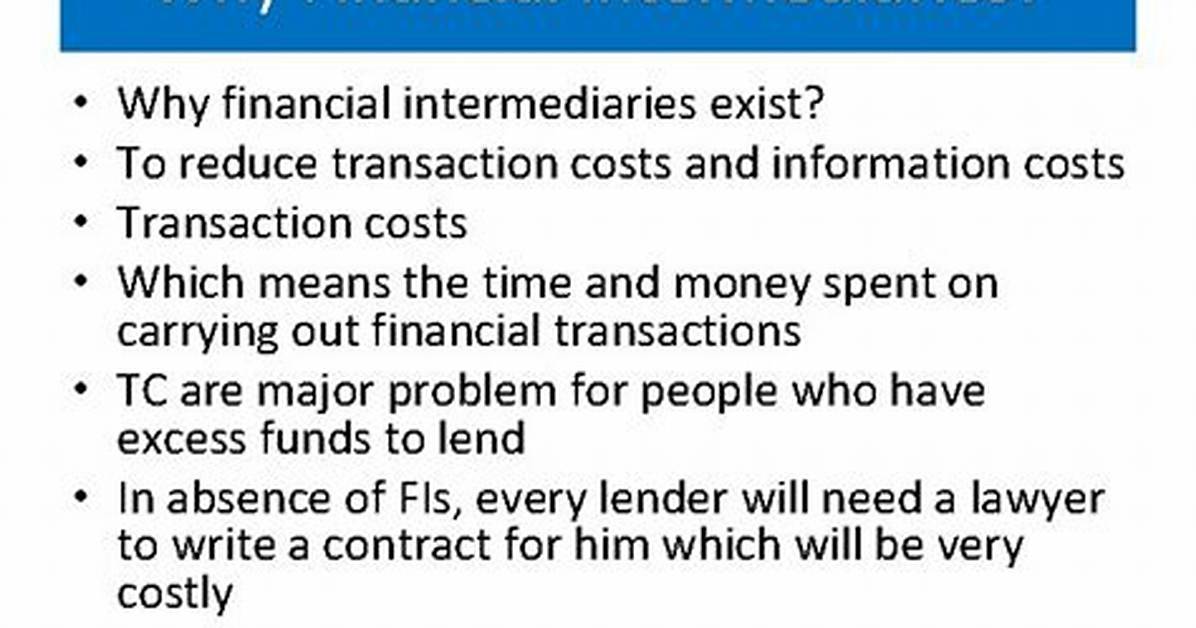 Why Do We Need Intermediaries?