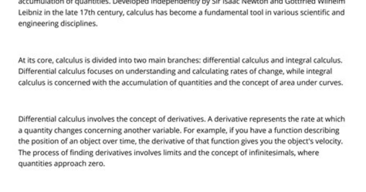 Why Do We Study Calculus?