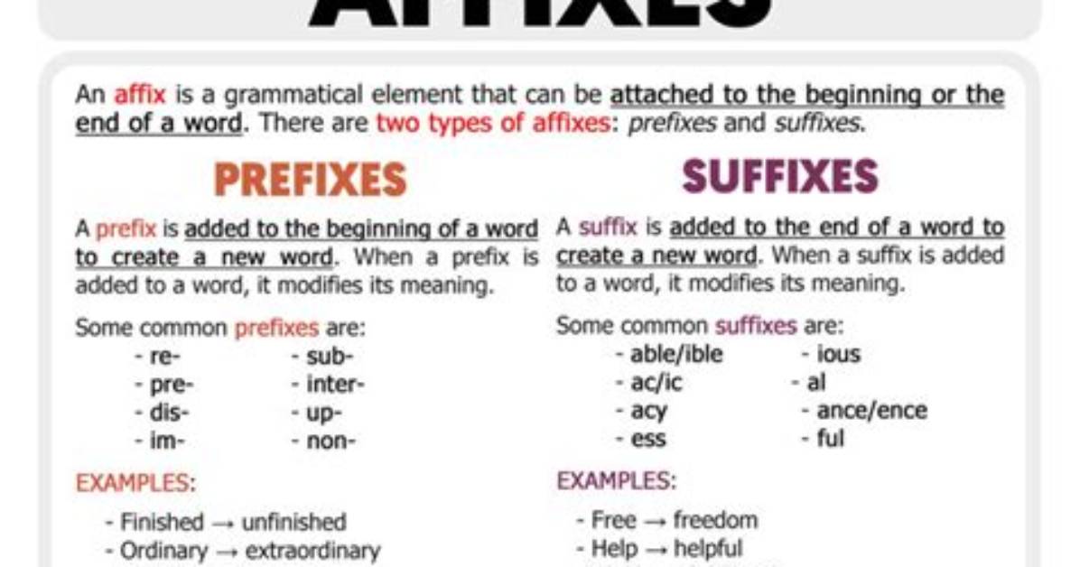 Why Do We Use Affixes?