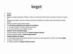 Why Does Beget Mean?