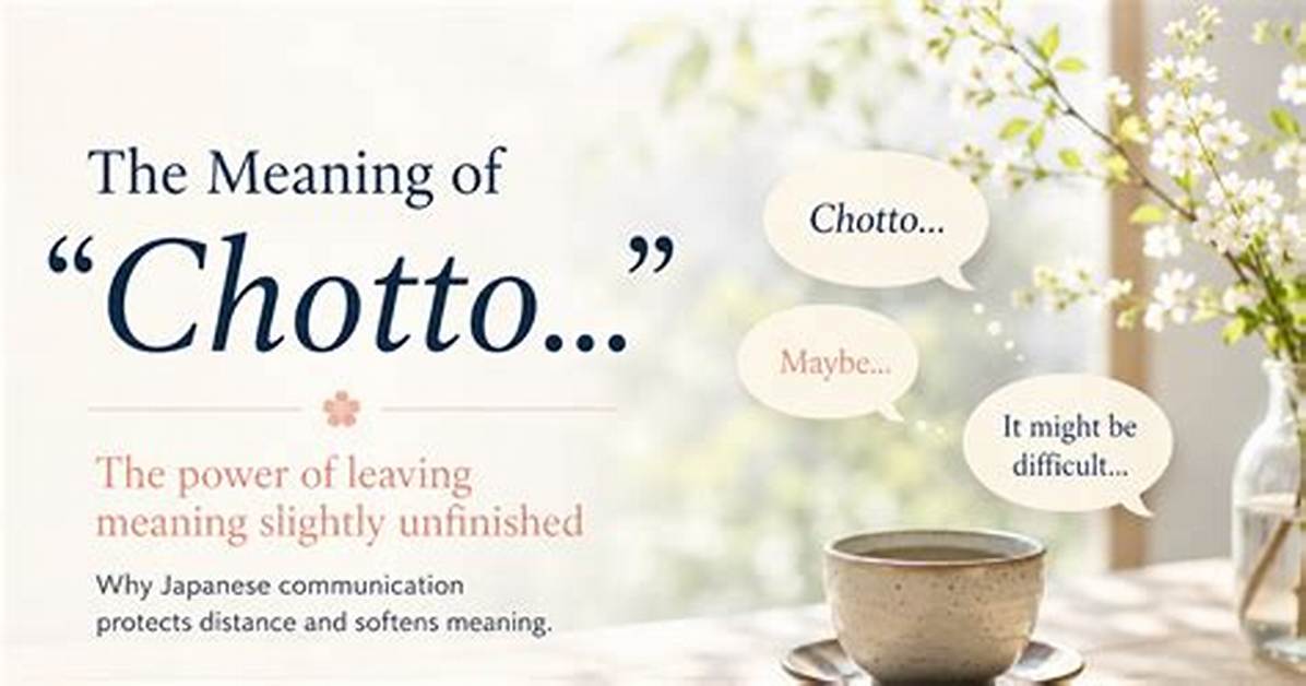 Why Does Chotto Mean?