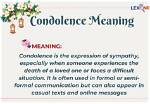 Why Does Condolence Mean?