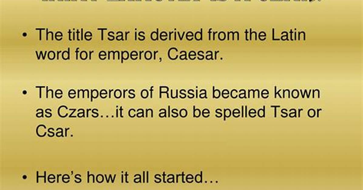 Why Does Czar Mean?