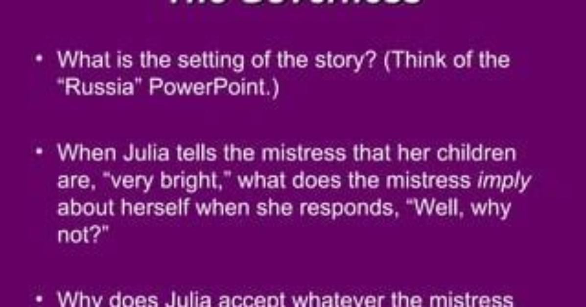 Why Does Governess Mean?