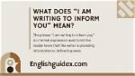 Why Does Inform Mean?