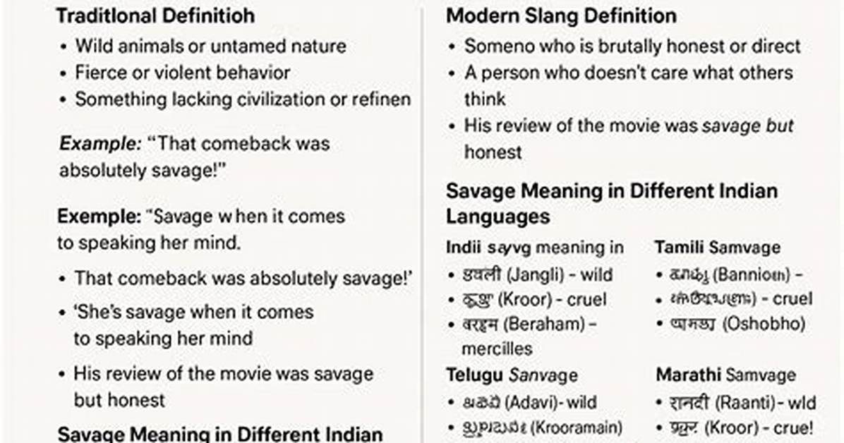Why Does Savage Mean?