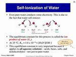 Why Does Water Self Ionize?