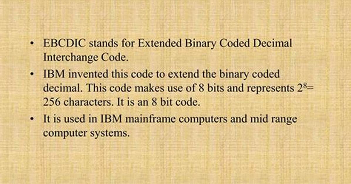 Why Ebcdic Is Used?
